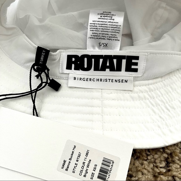 NWT ROTATE Birger Christensen White Sunday Bianca Bucket Hat womens size S main image 6